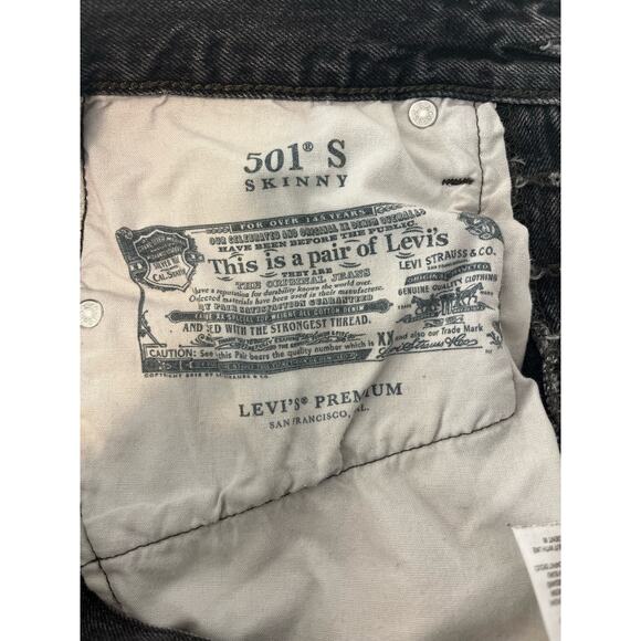 Levi’s 501 Women's Skinny Distressed Black Jeans from Urban Outfitters sz. 25 - Picture 6 of 11